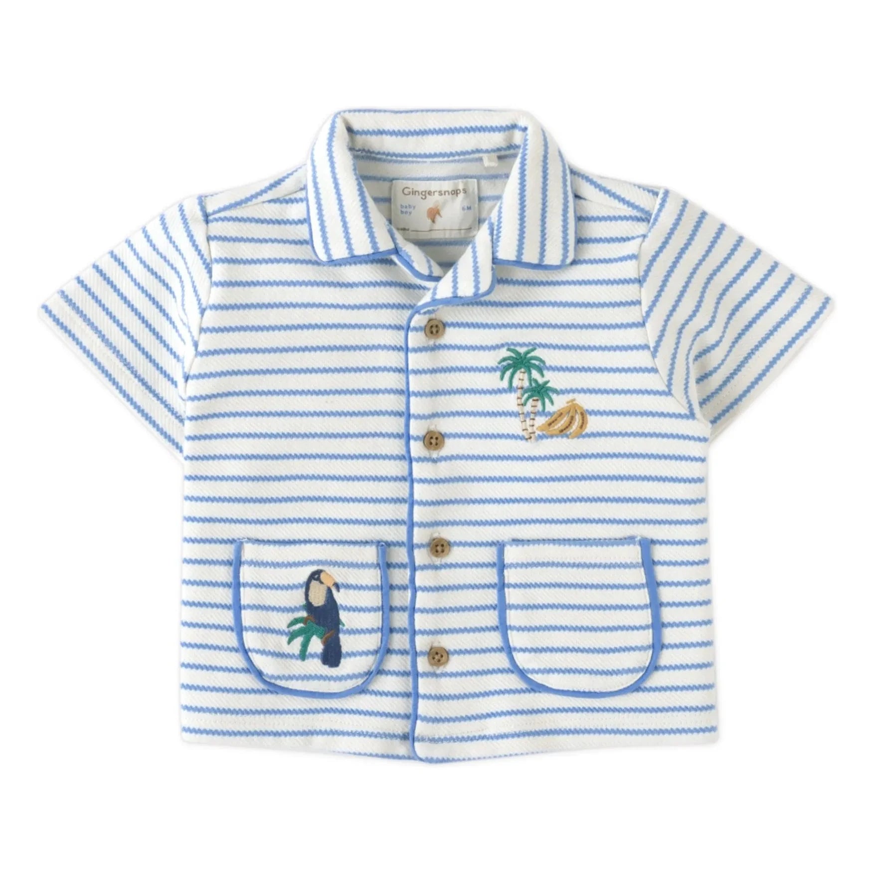 Gingersnaps - Ben Stripe Textured Shirt | White