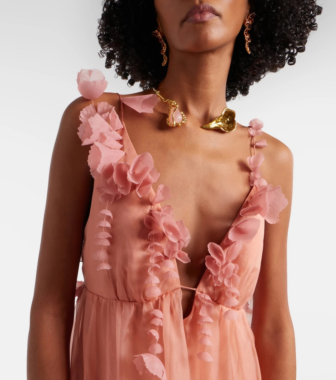 Zimmermann - Como floral-appliqué silk maxi dress