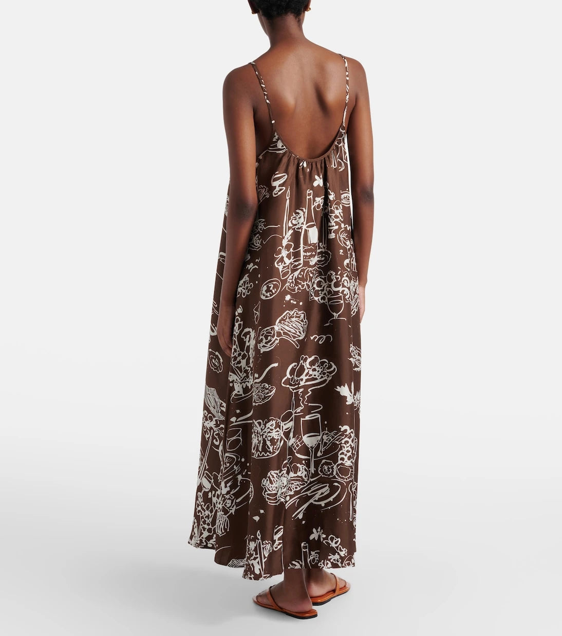 Asceno - Napoli printed silk twill maxi dress