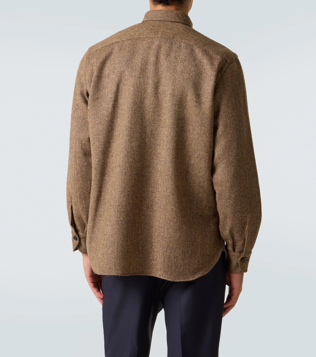 Rubinacci - Herringbone wool Western shirt