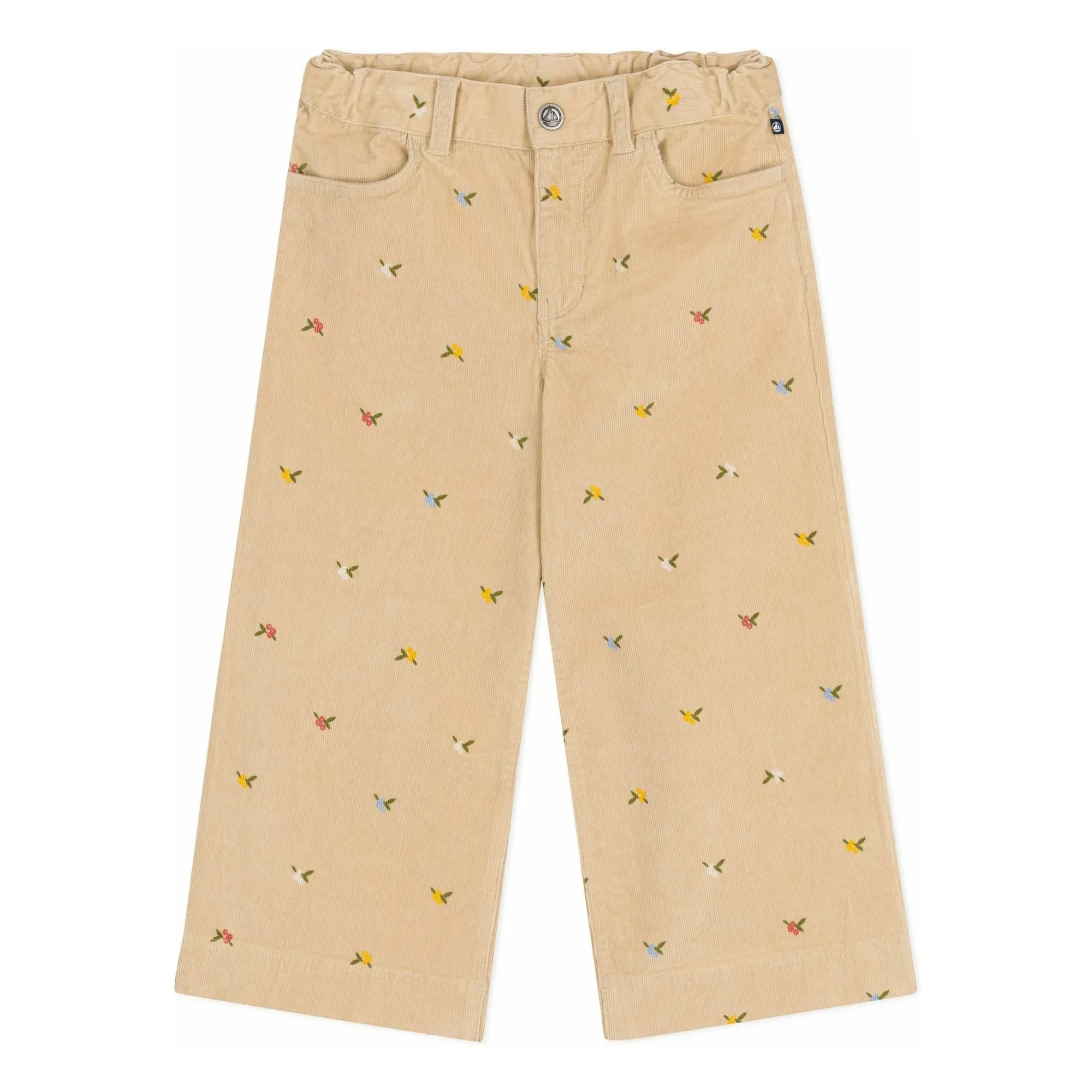 Petit Bateau - Floral Corduroy Trousers | Beige