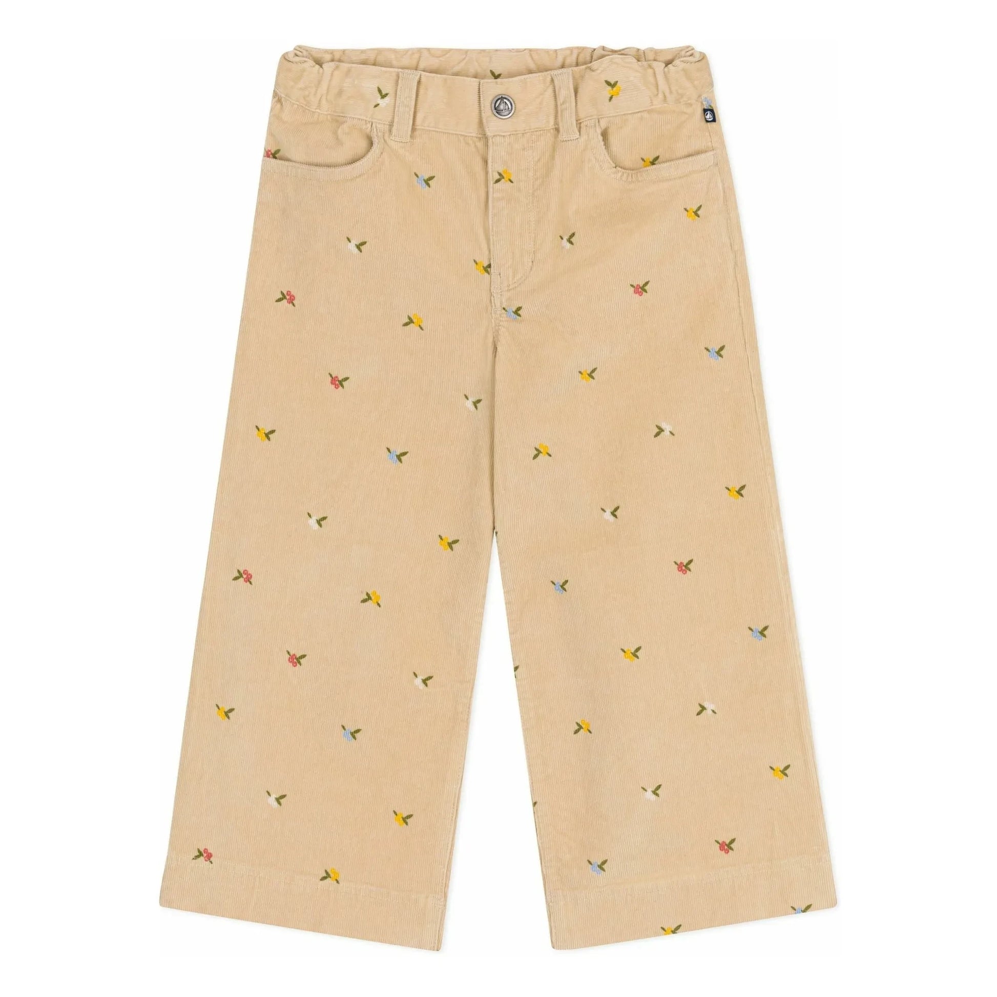 Petit Bateau - Floral Corduroy Trousers | Beige