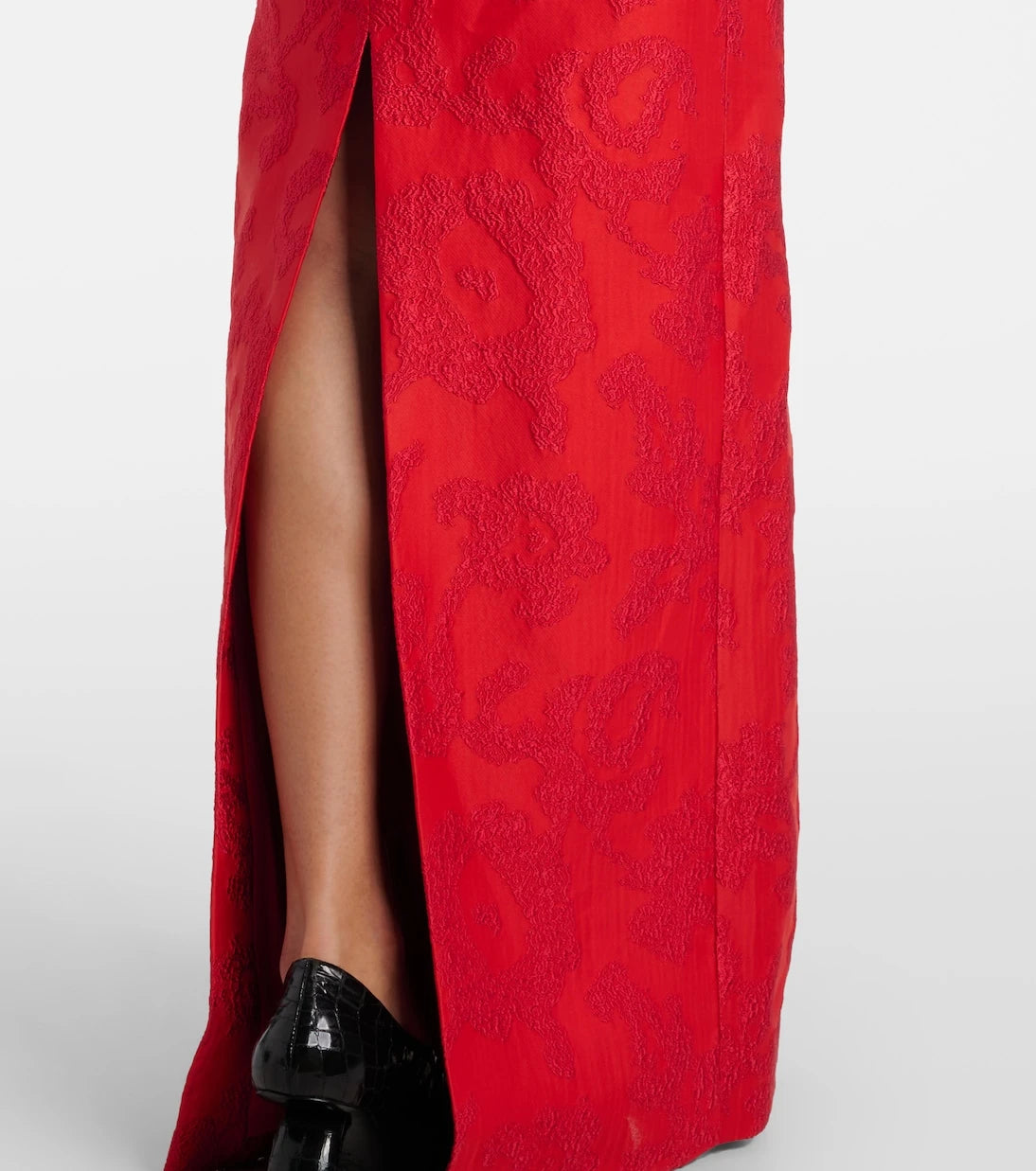 Emilia Wickstead - Zarith jacquard off-shoulder bouclé maxi dress