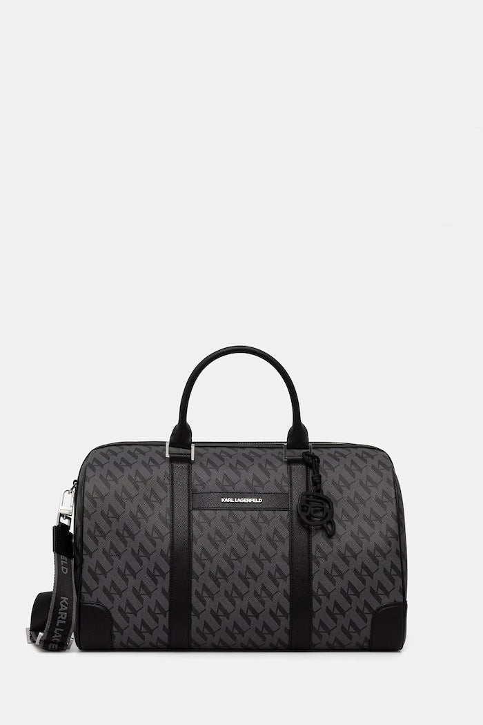 Karl Lagerfeld erkek suni deri seyahat çantası K/IKON