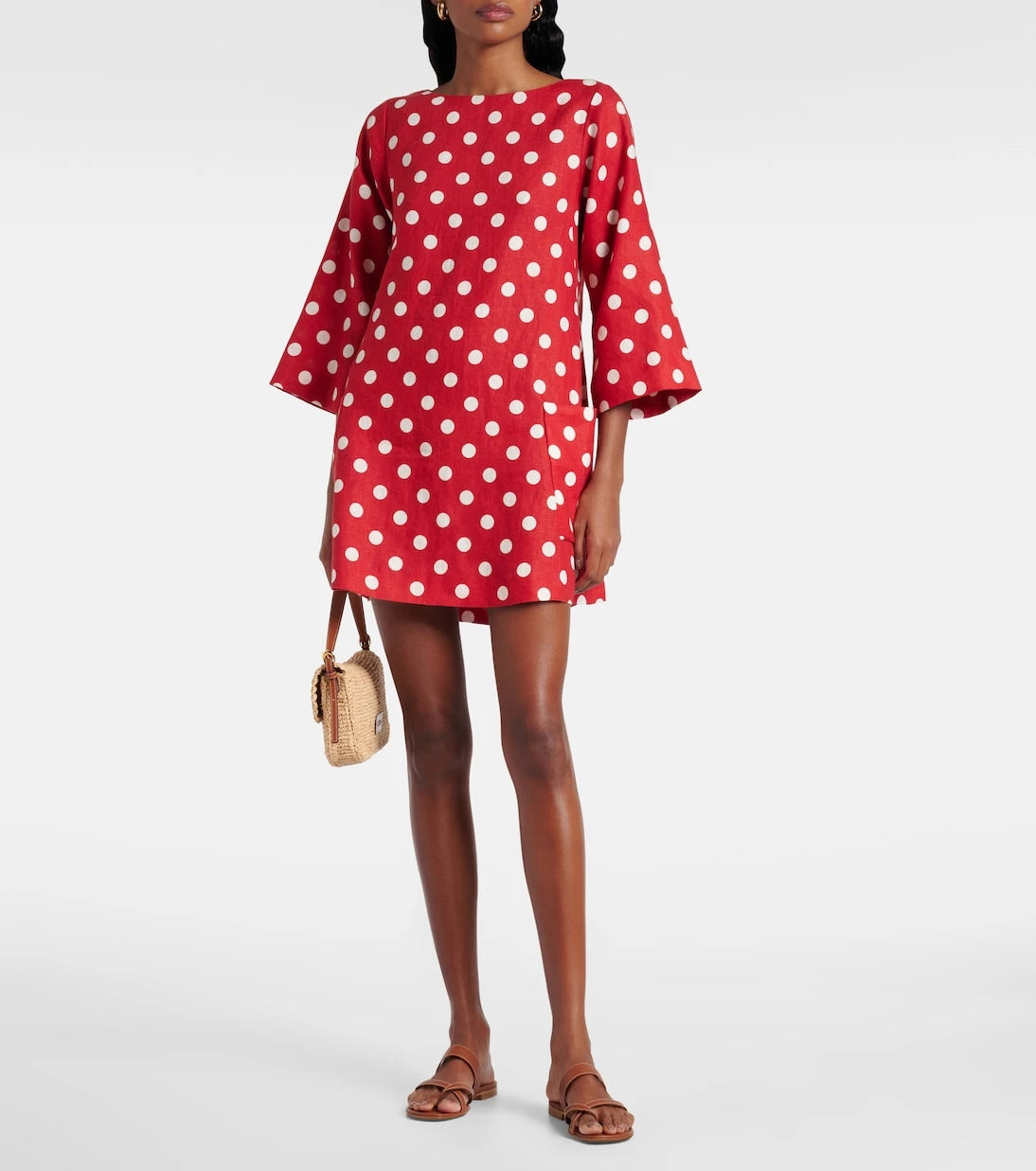 Posse - Nina polka-dot linen minidress