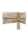 Jimmy Choo Gold Zandra Leather-Brass Clutch Bag