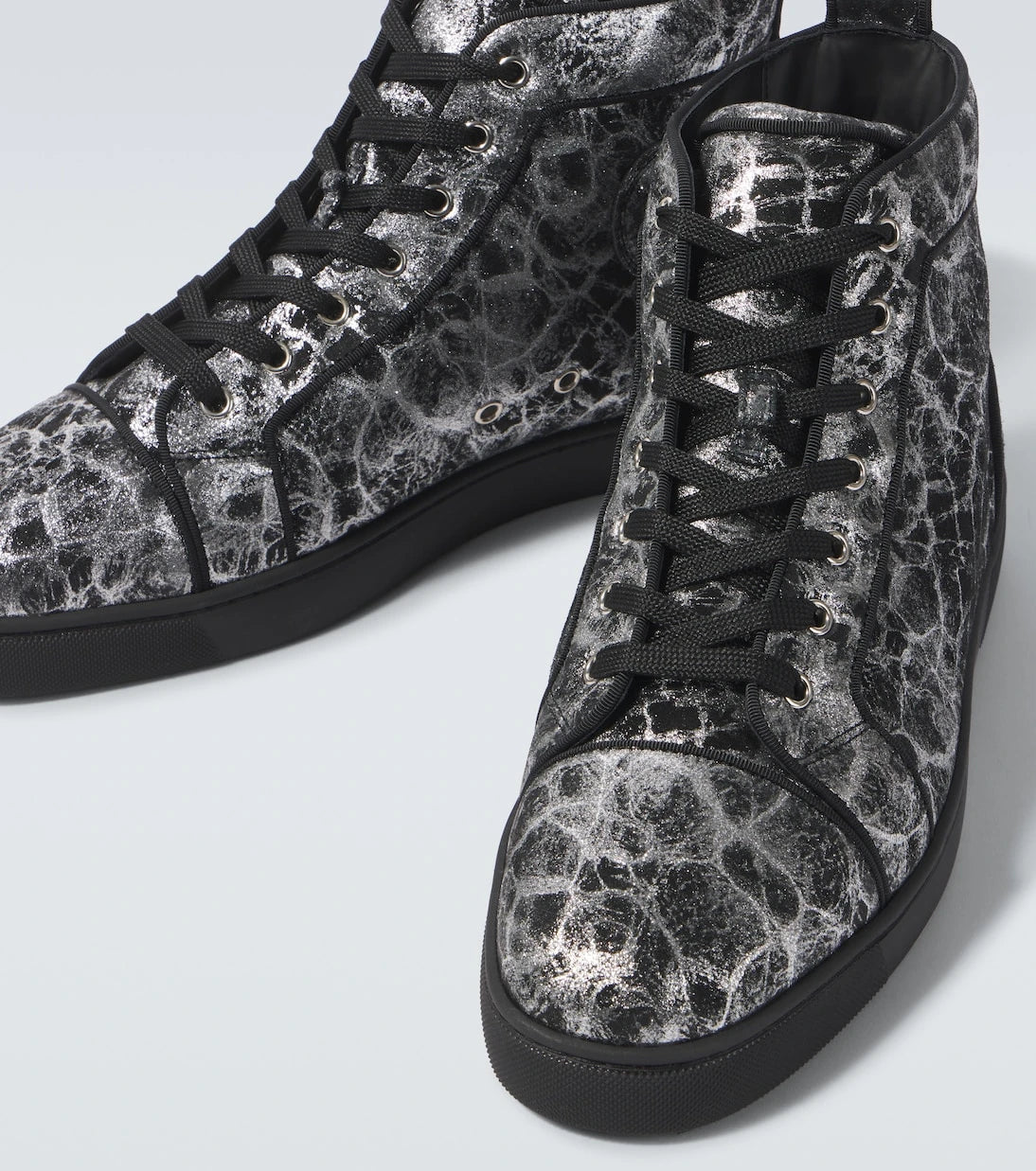 Christian Louboutin - Louis printed leather high-top sneakers