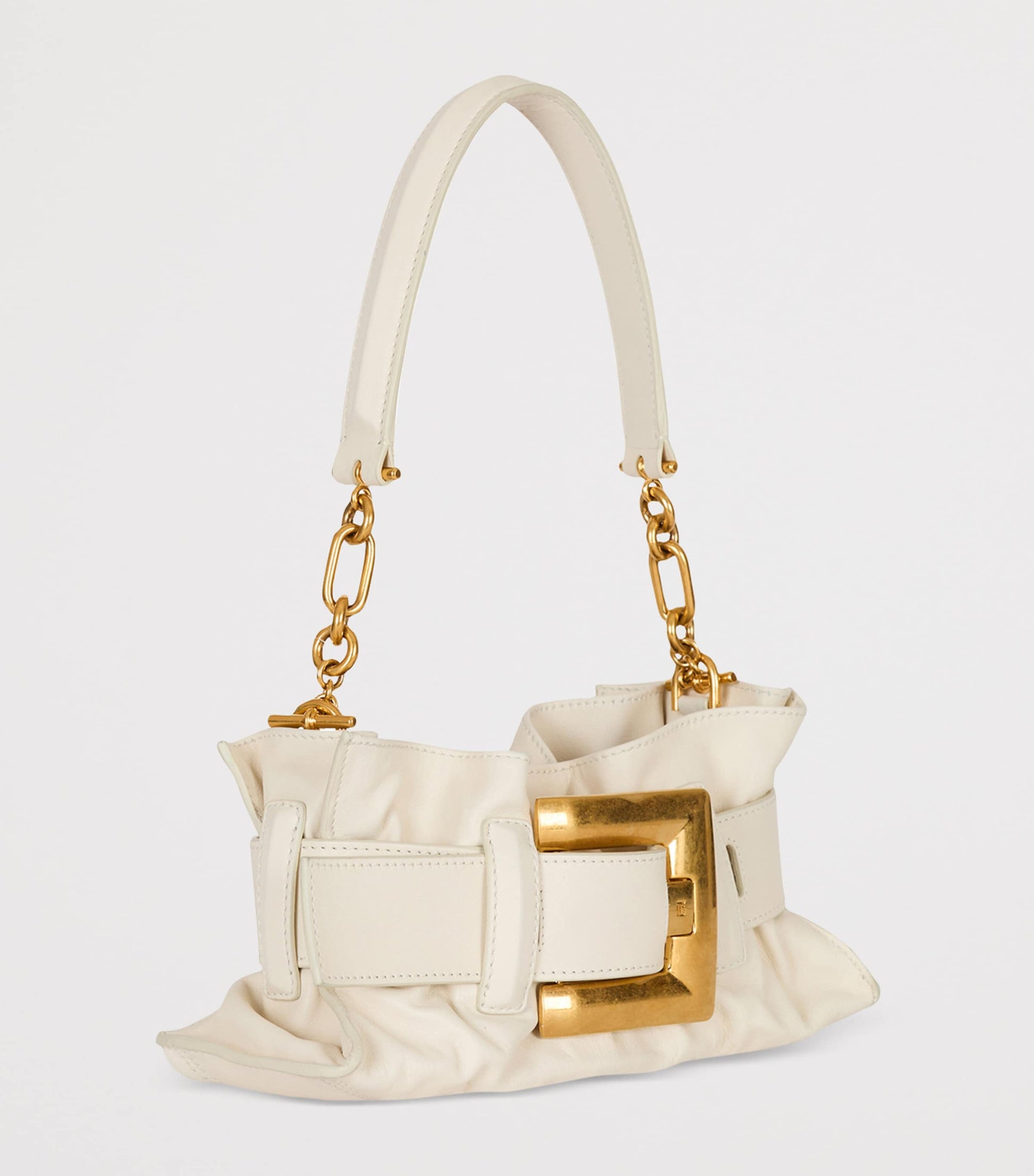 Balmain White Mini Leather Anthem Shoulder Bag