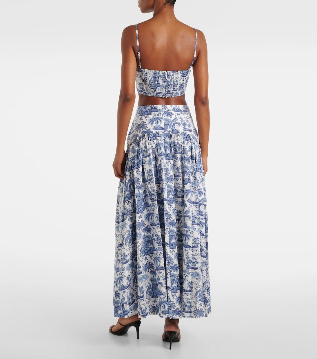 Staud - Federico printed cotton crop top