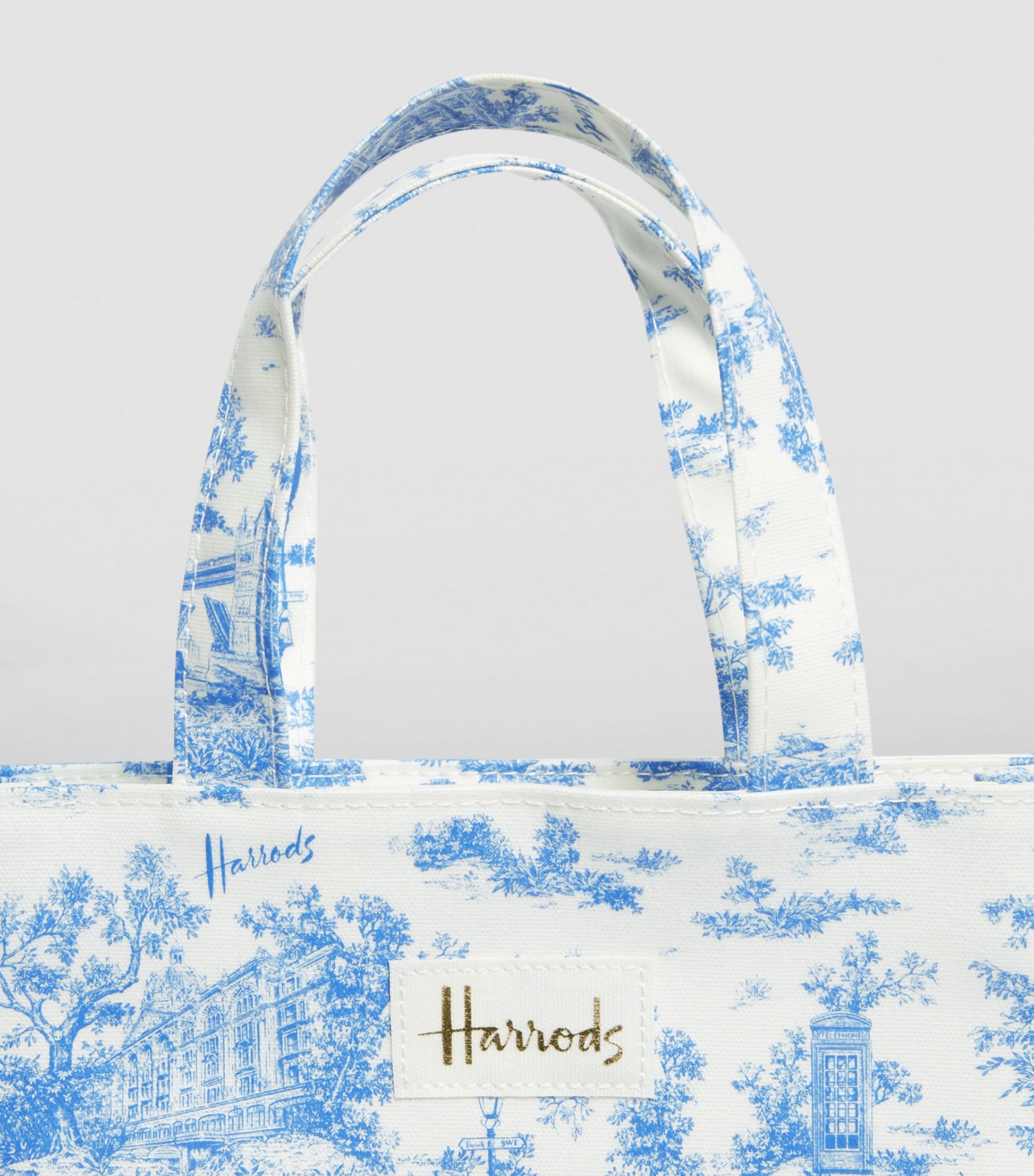 Blue Medium Toile Shopper Bag