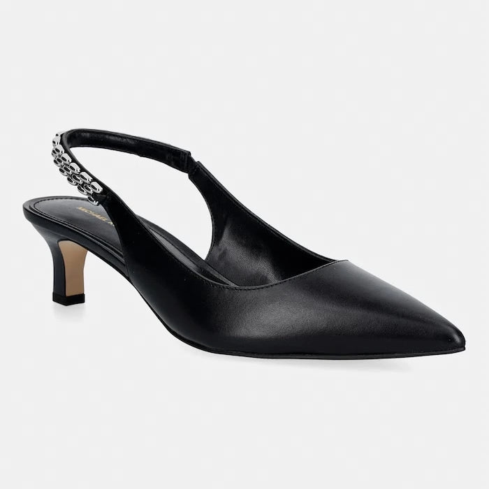 Кожени обувки с тънък ток MICHAEL Michael Kors Marcia Kitten Sling Pump