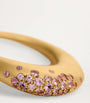 Nada Ghazal Small Yellow Gold and Pink Sapphire My Muse Urban Ring