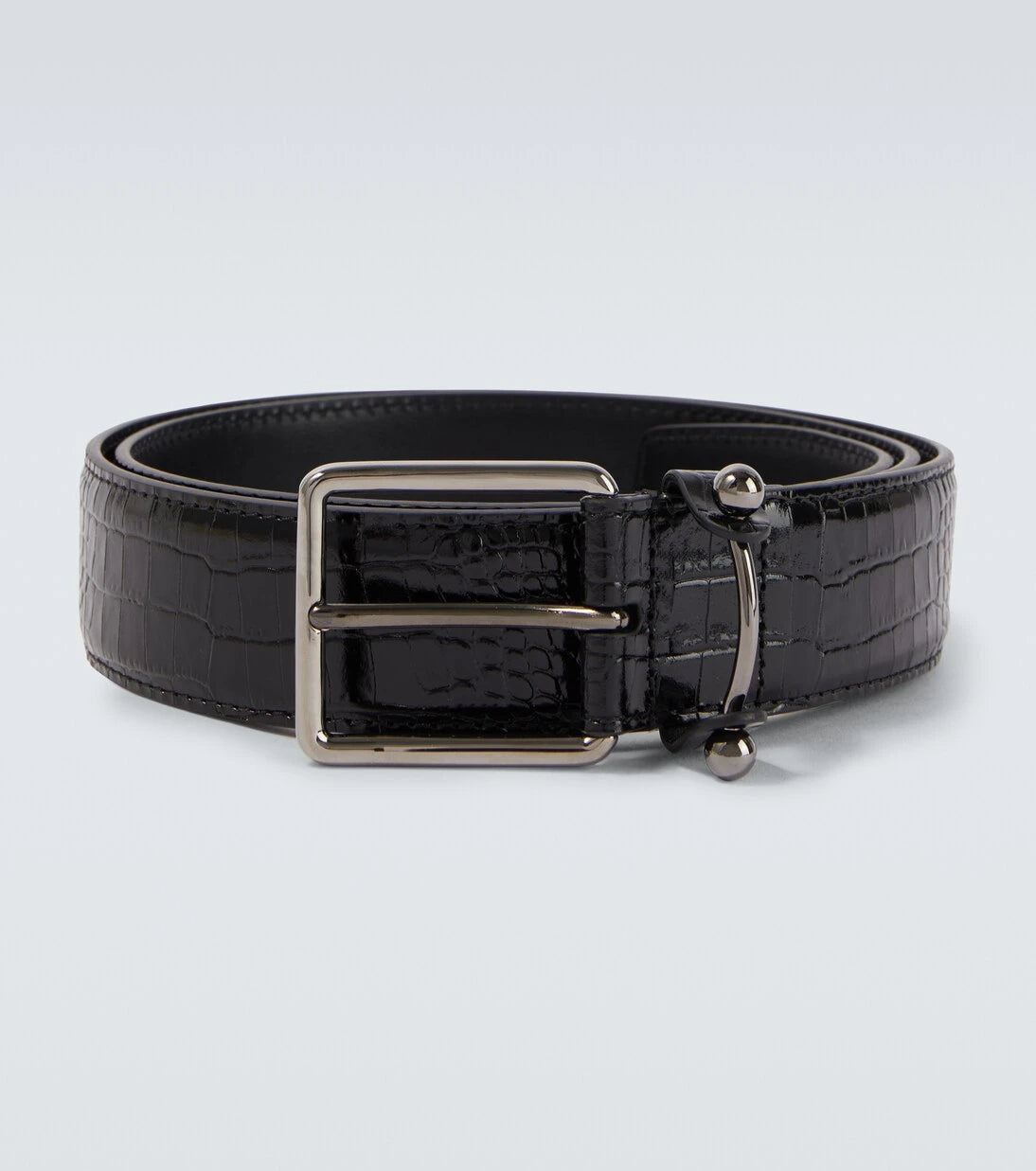 Christian Louboutin - Croc-effect leather belt