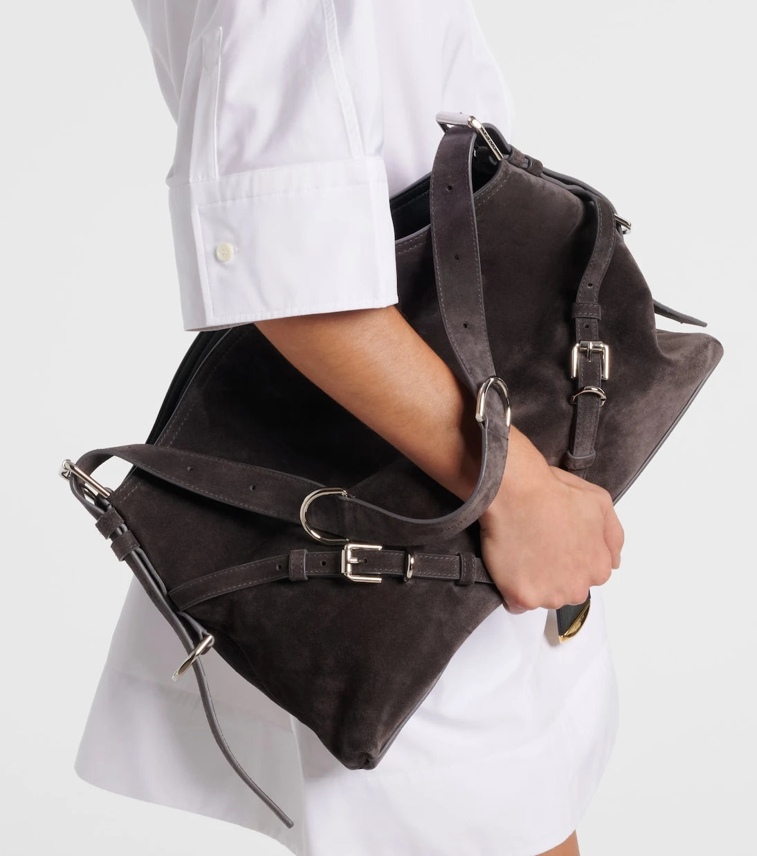 Givenchy - Voyou Medium suede shoulder bag