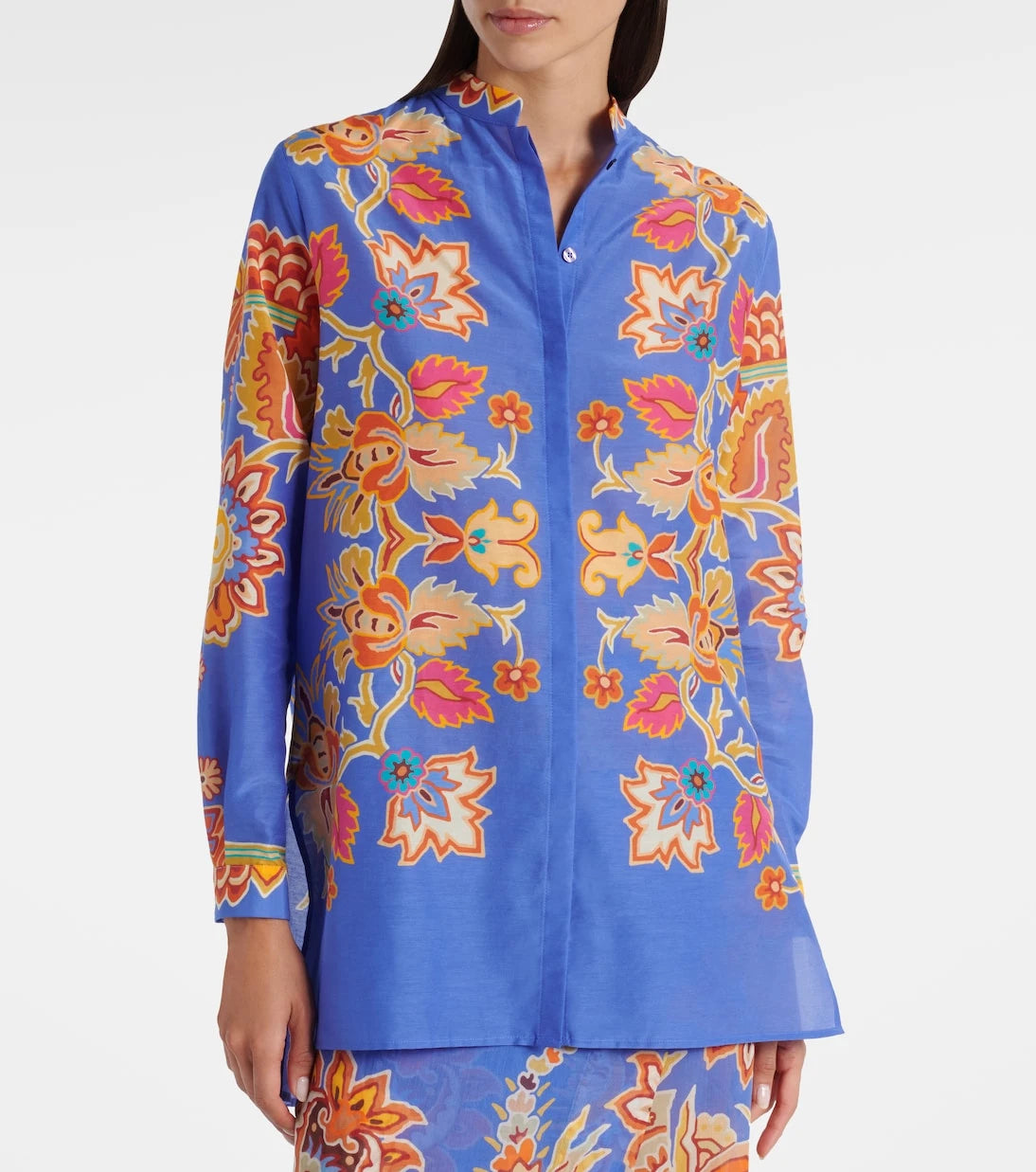Etro - Floral cotton and silk shirt