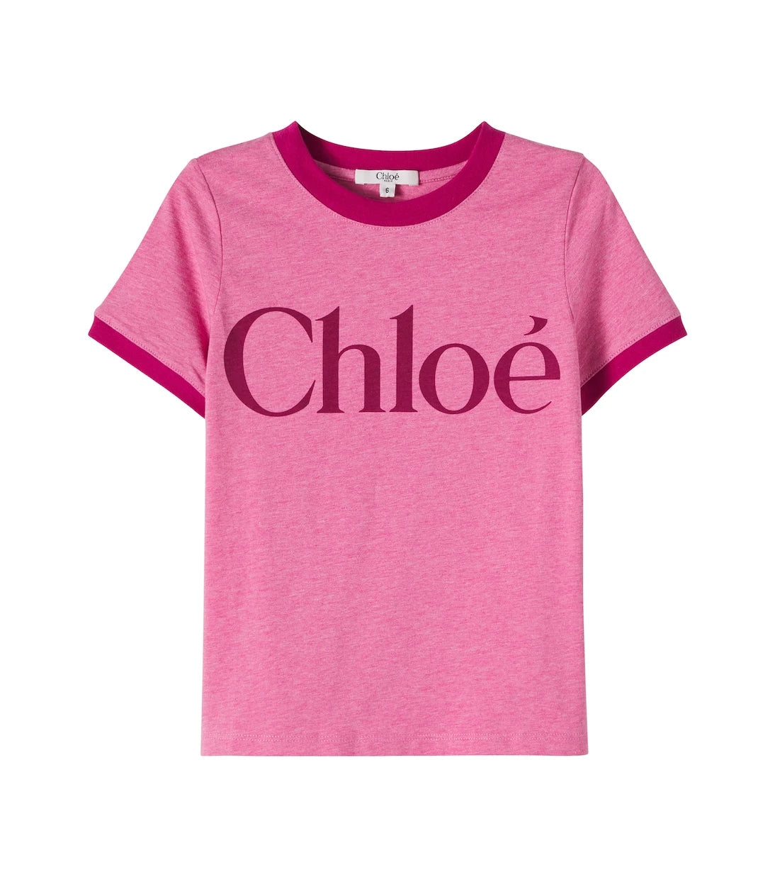 Chloé Kids - تي شيرت جيرسيه قطني بالشعار