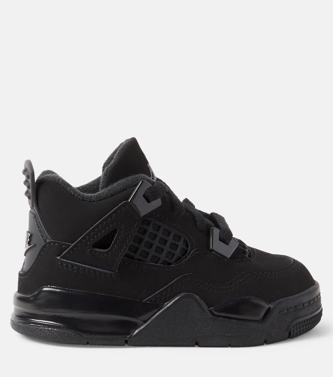 Nike Kids - حذاء سنيكرز Air Jordan 4 Retro الجلدي للأطفال الرضع