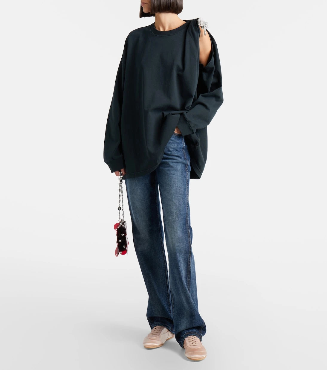 Area - Embellished cotton jersey T-shirt