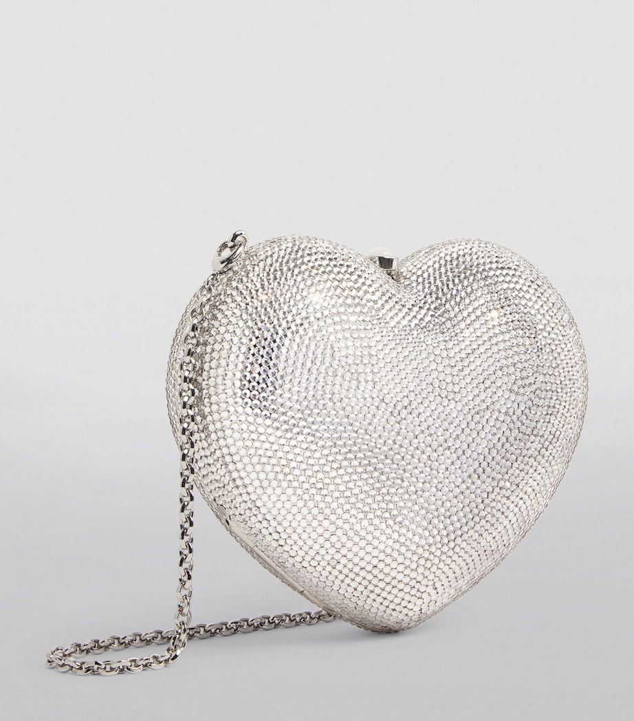 Judith Leiber Silver L'Amour Petit Cœur Clutch Bag