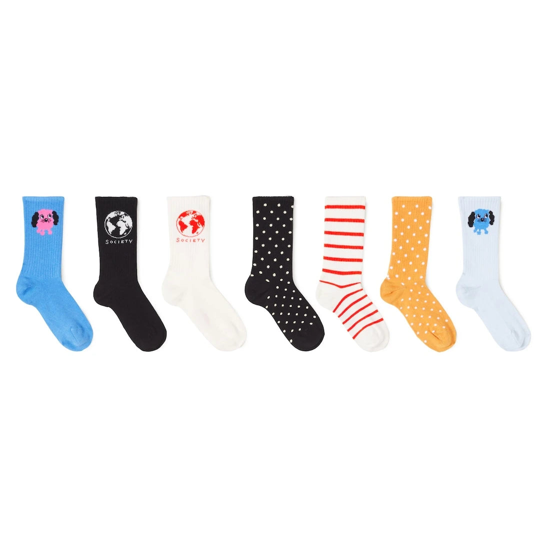 Mini Rodini - Set of 7 printed cotton-blend socks