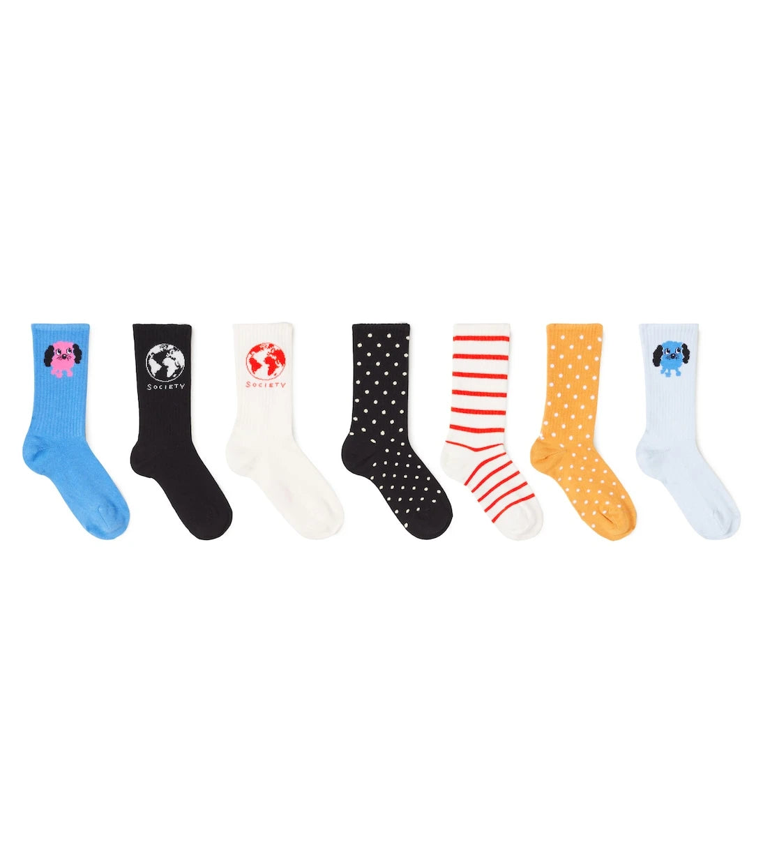 Mini Rodini - Set of 7 printed cotton-blend socks