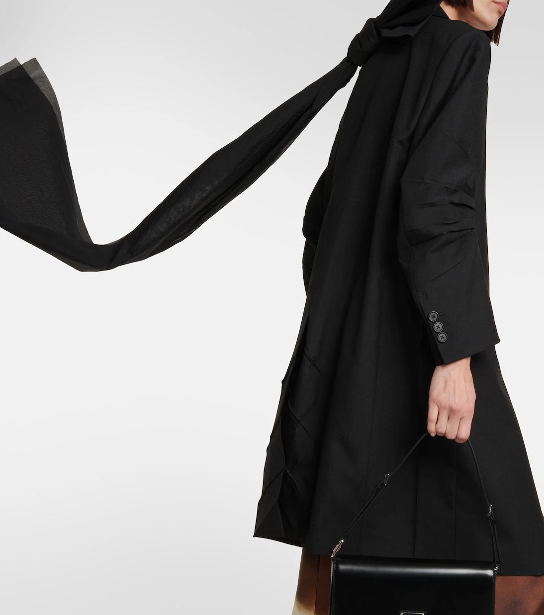 Prada - Bow-detail mohair coat