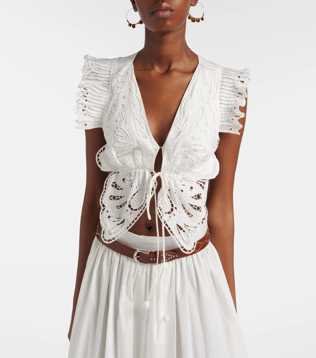 Farm Rio - Broderie anglaise cotton top