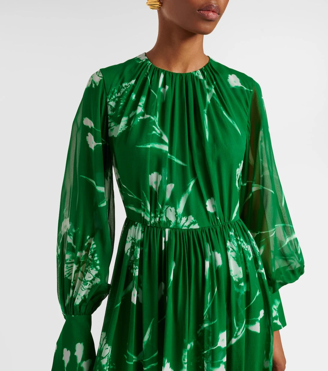 Erdem - Floral silk voile gown
