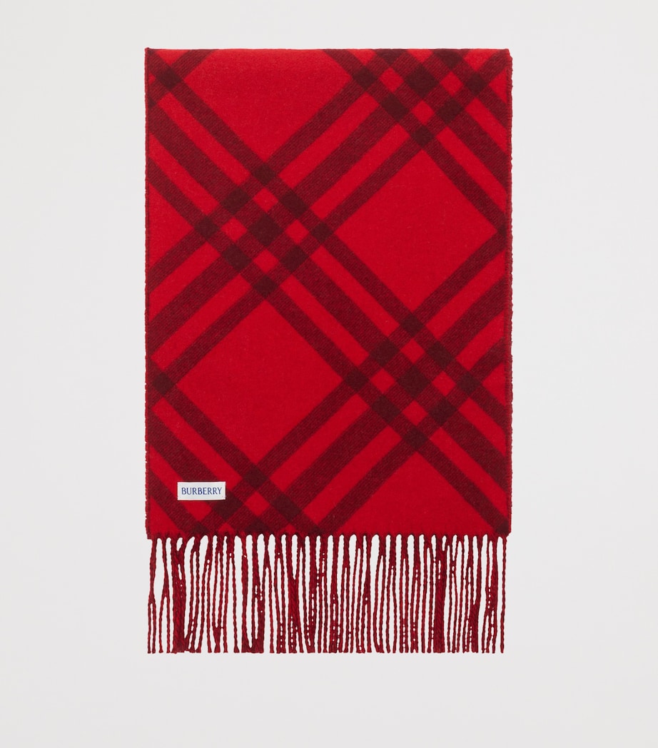 Red Cashmere Check Scarf