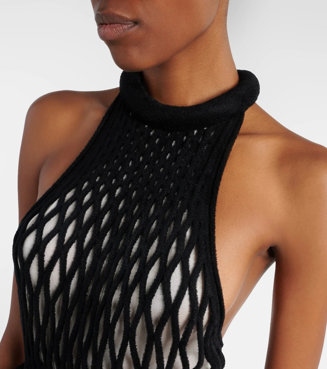 Givenchy - Halterneck open-back mesh midi dress