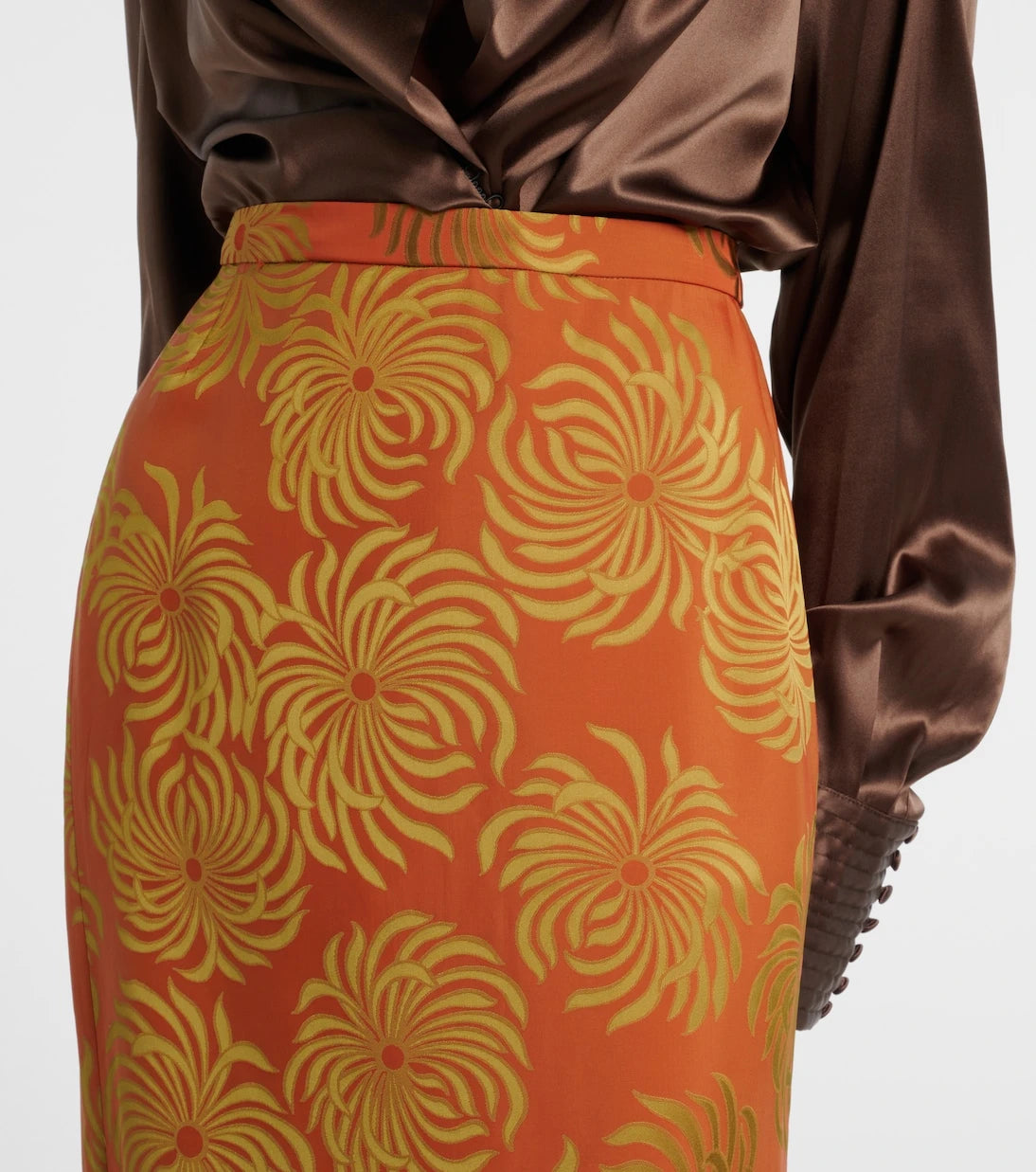 Dries Van Noten - Desenli midi etek