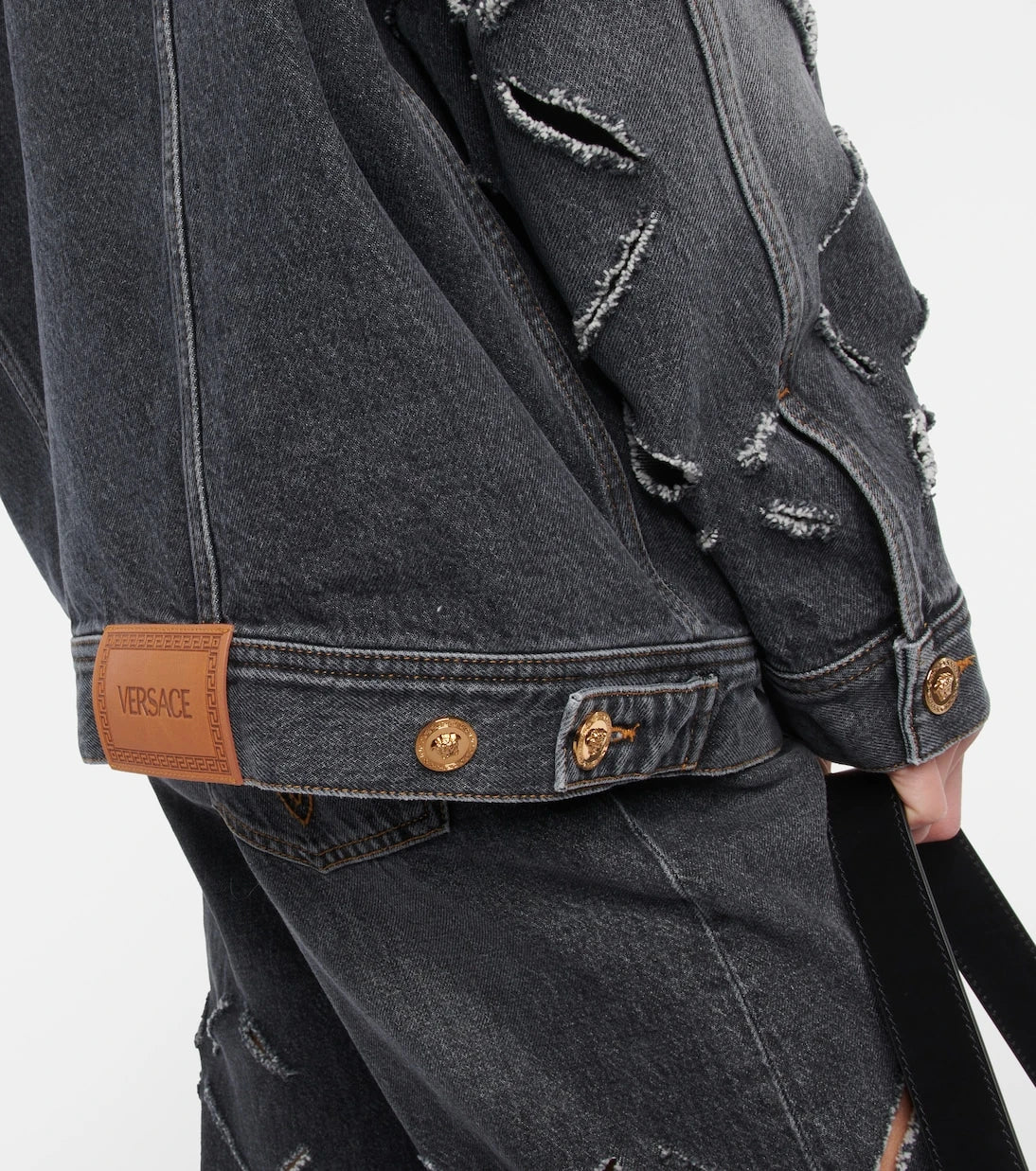 Versace - Distressed denim jacket