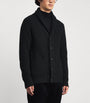 Black Cashmere Shawl-Collar Cardigan