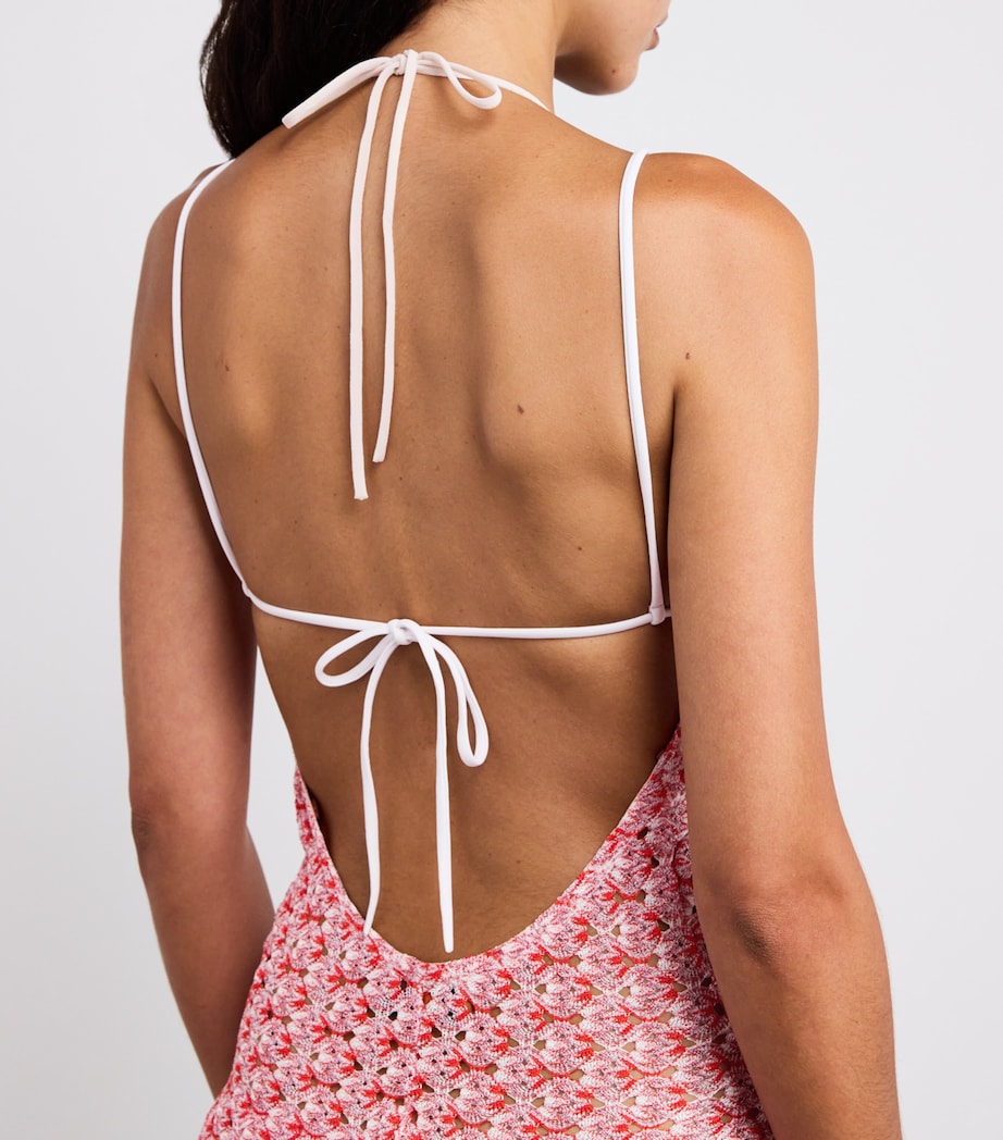 Missoni Red Crochet Halterneck Jumpsuit