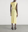 Givenchy Yellow Crepe Draped Midi Dress