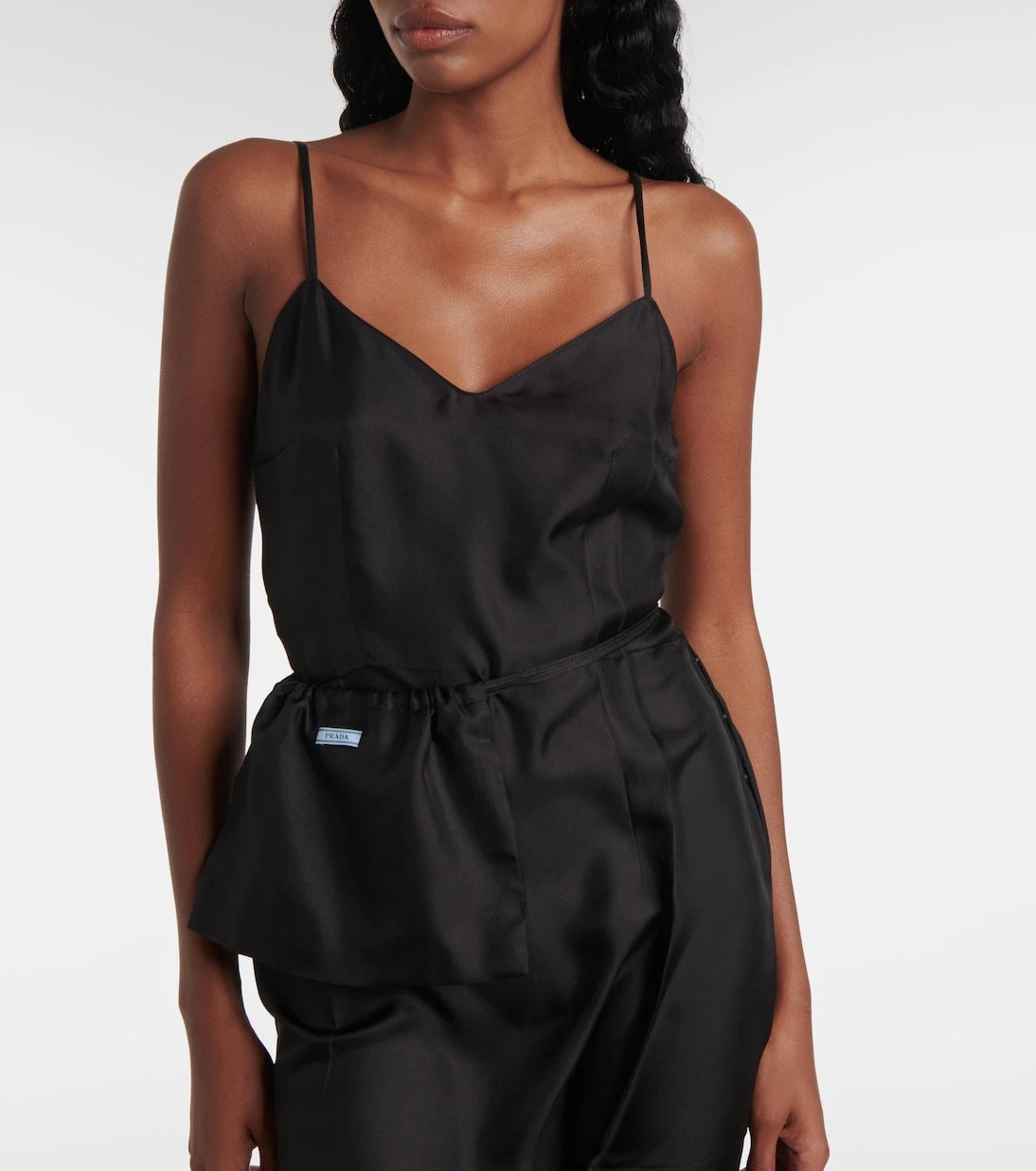 Prada - Silk twill slip dress