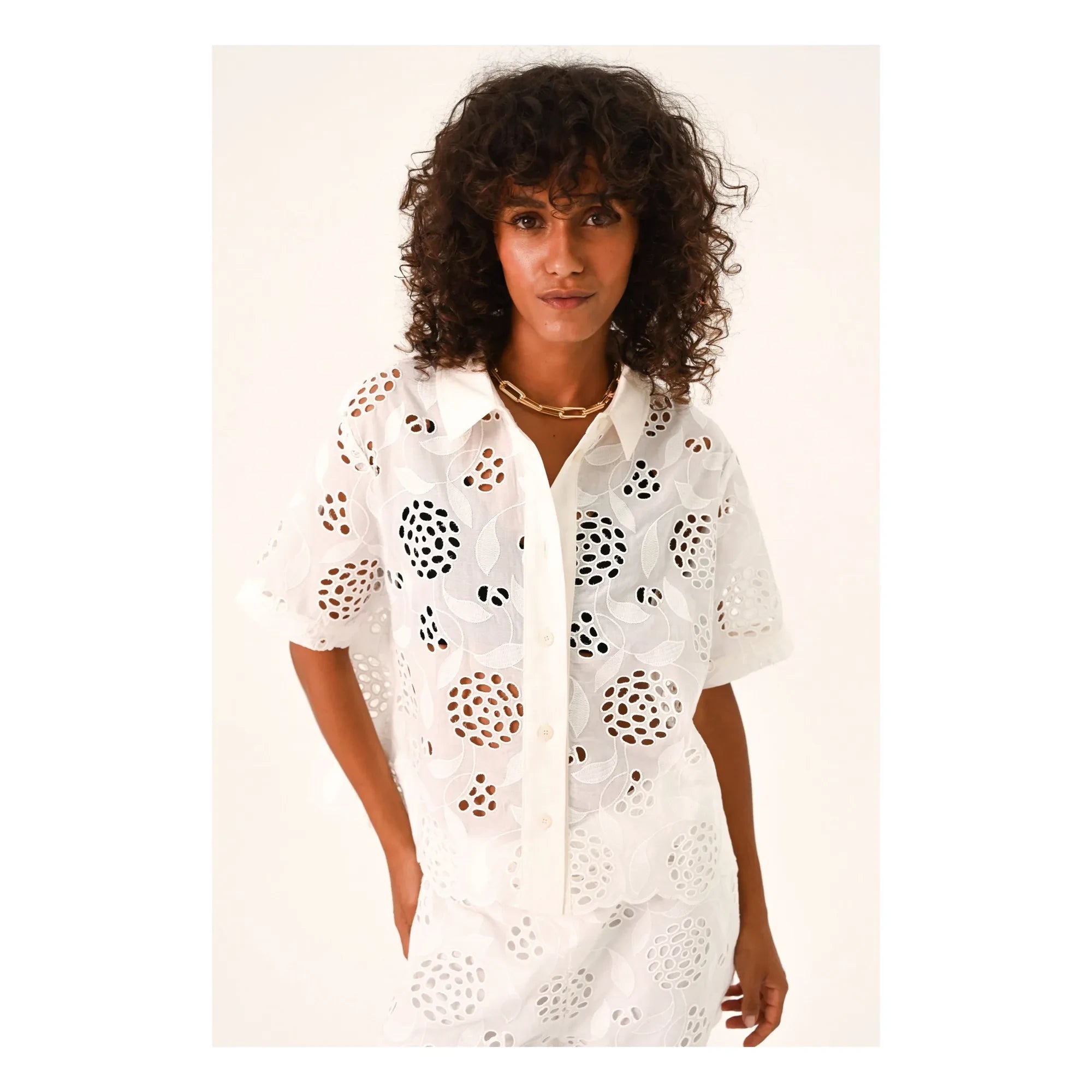 Sacrécoeur - Flavia Flower shirt | White