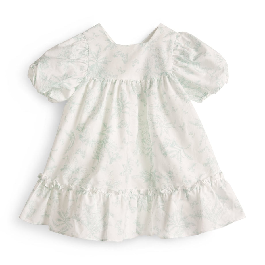 Green Cotton Printed Dress (3 Months - 4 Years)