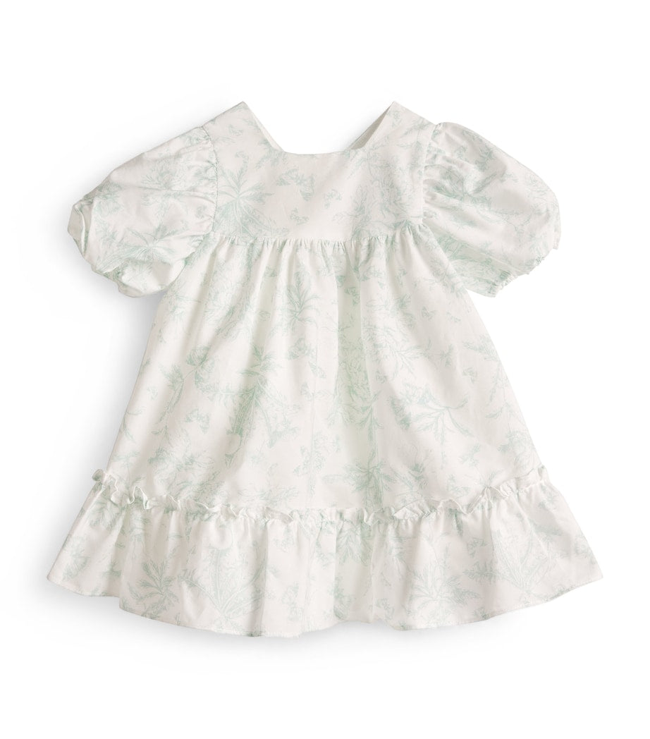 Green Cotton Printed Dress (3 Months - 4 Years)