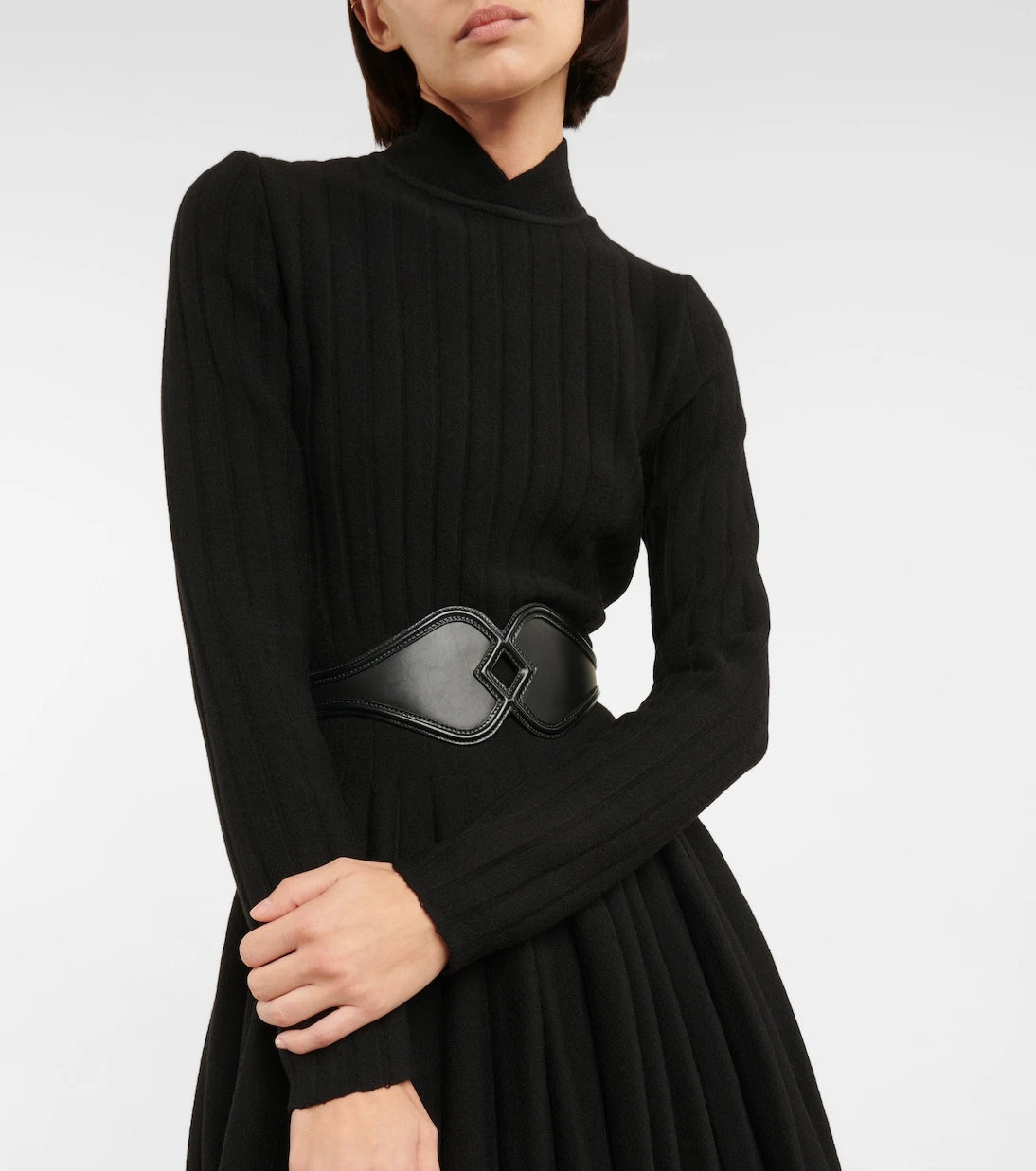 Alaïa - فستان قصير من مزيج الصوف