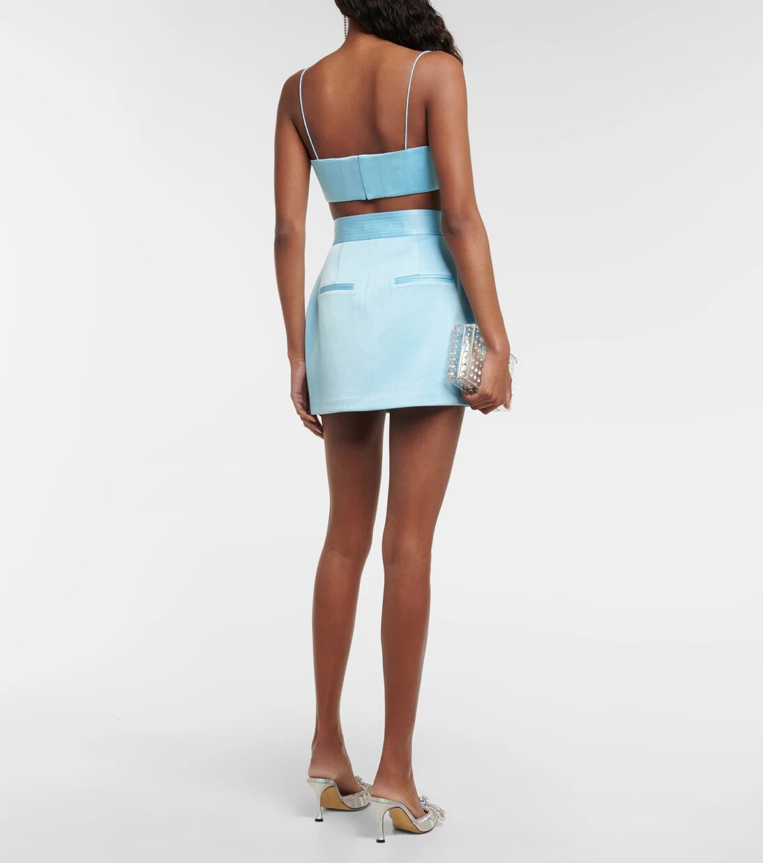 Alex Perry - Carva satin crêpe crop top