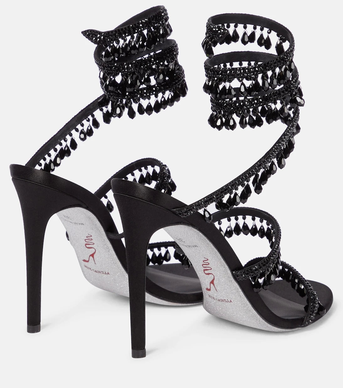 Rene Caovilla - Chandelier embellished satin sandals
