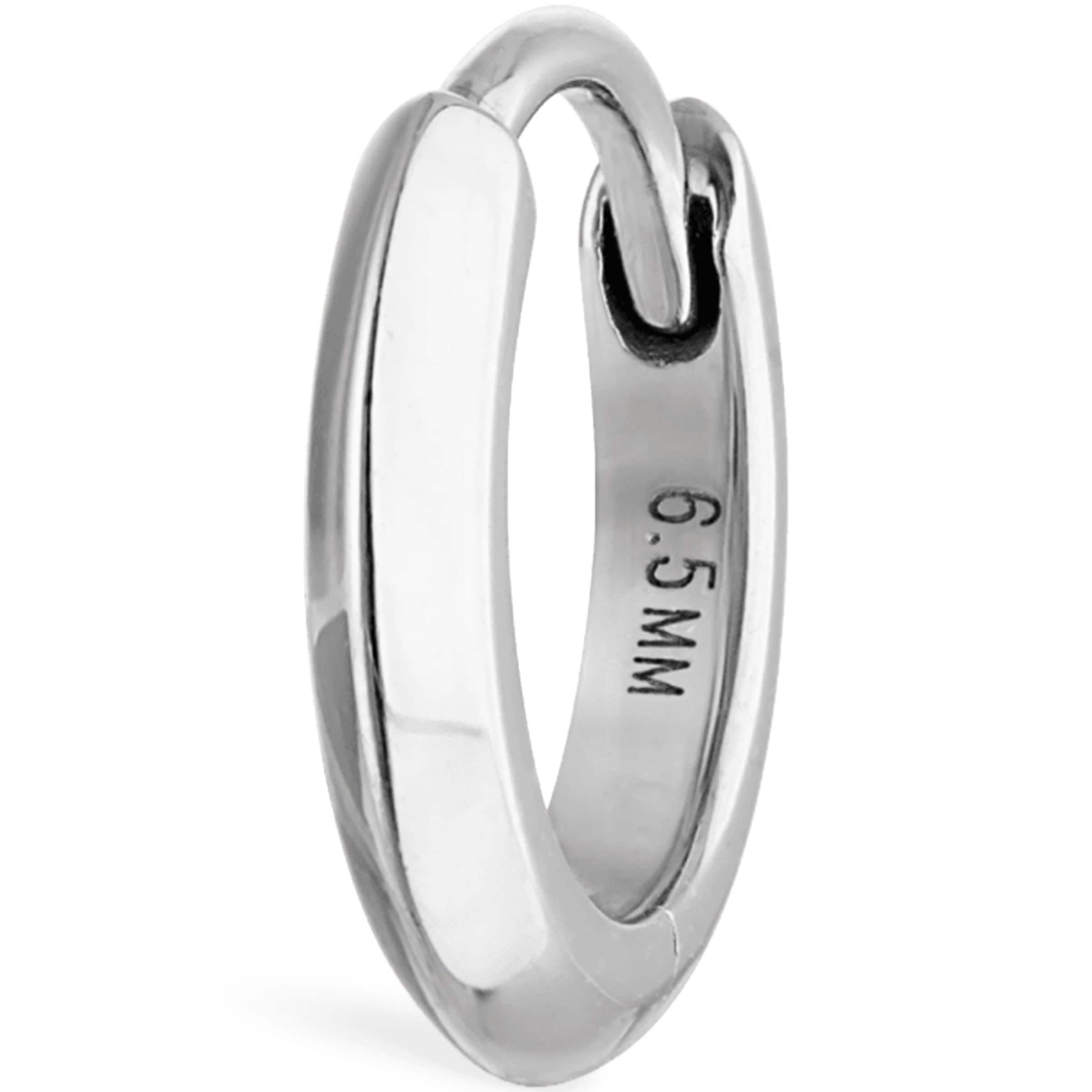 Faceted Metal Vertex Single Hoop Earring (6.5mm)