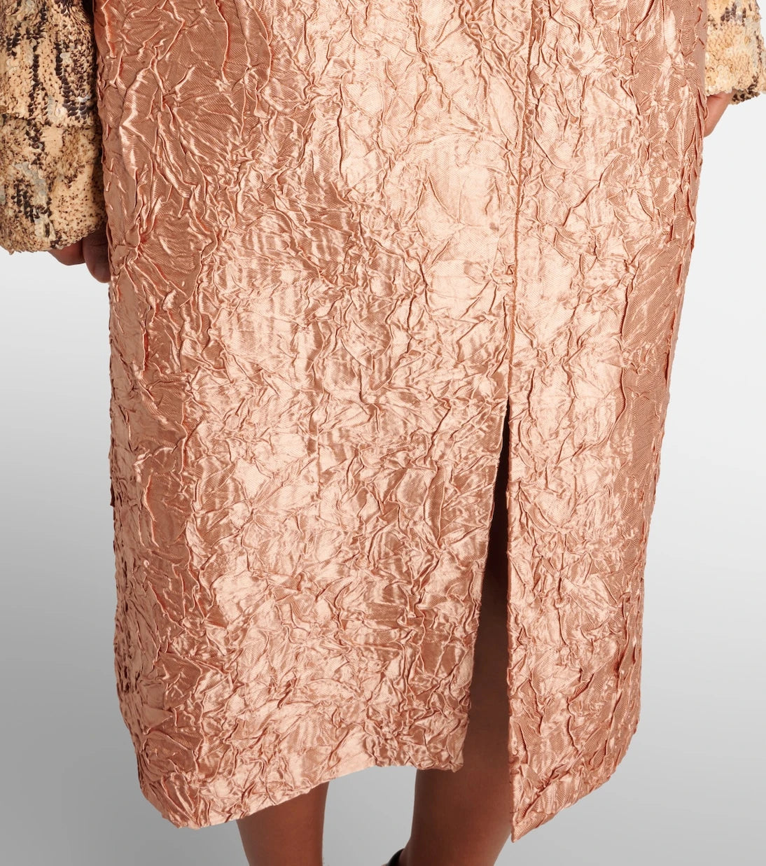 Dries Van Noten - Lamé midi skirt