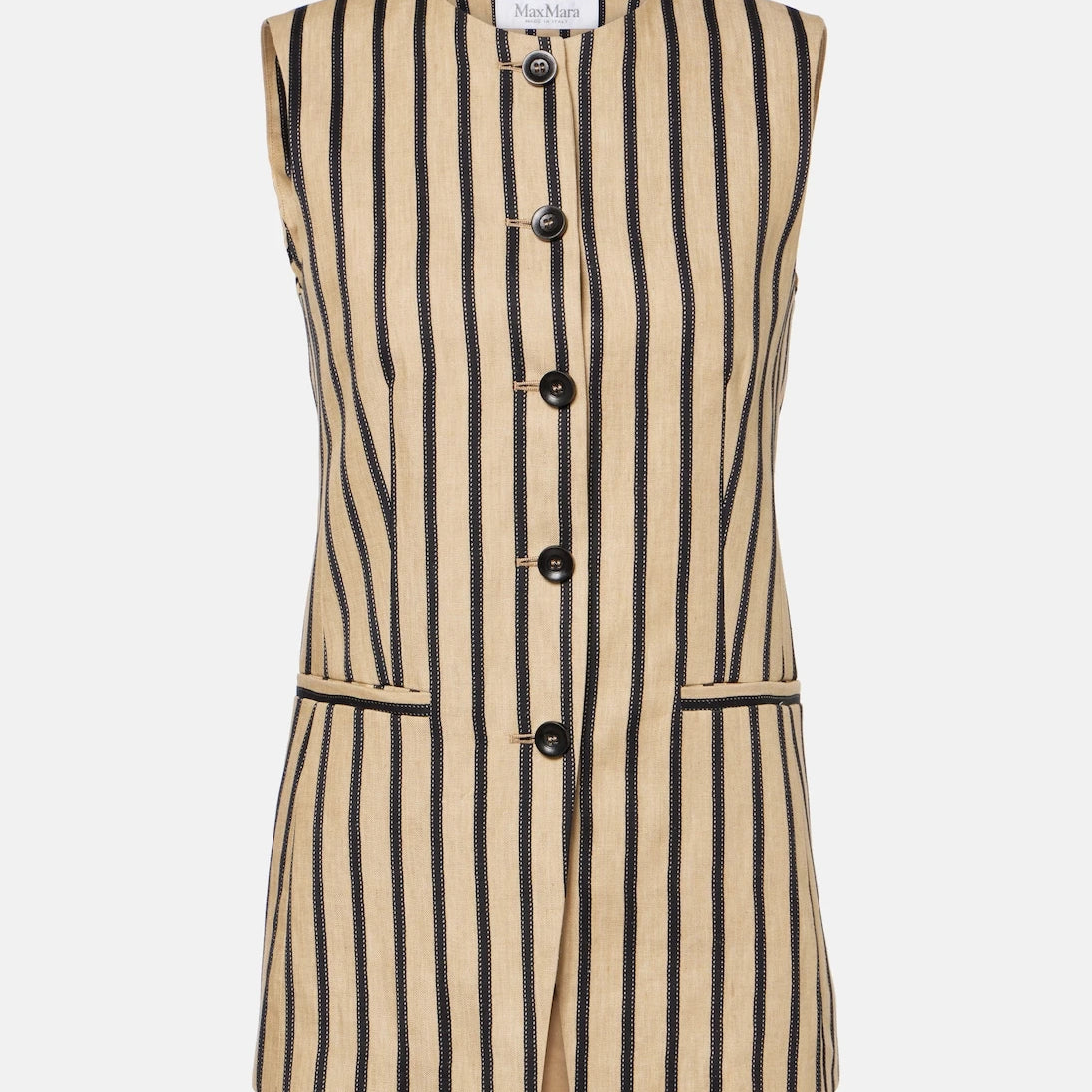 Max Mara - Rodeo striped linen and cotton-blend top