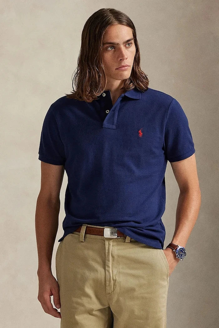 Памучна тениска с яка Polo Ralph Lauren