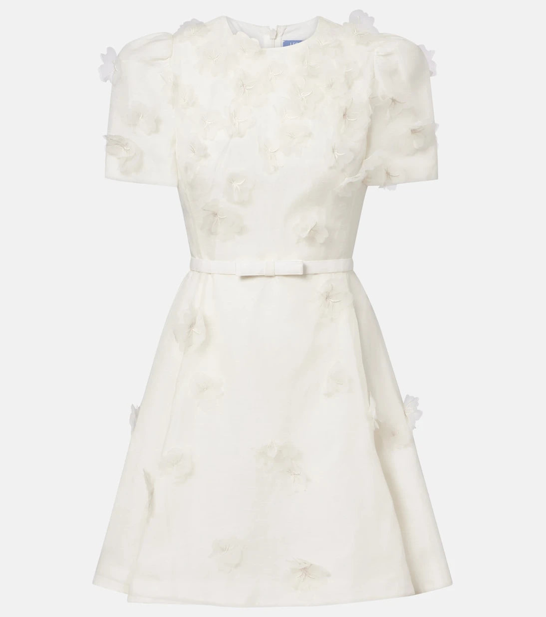 Leo Lin - Elyse floral-appliqué linen and silk minidress