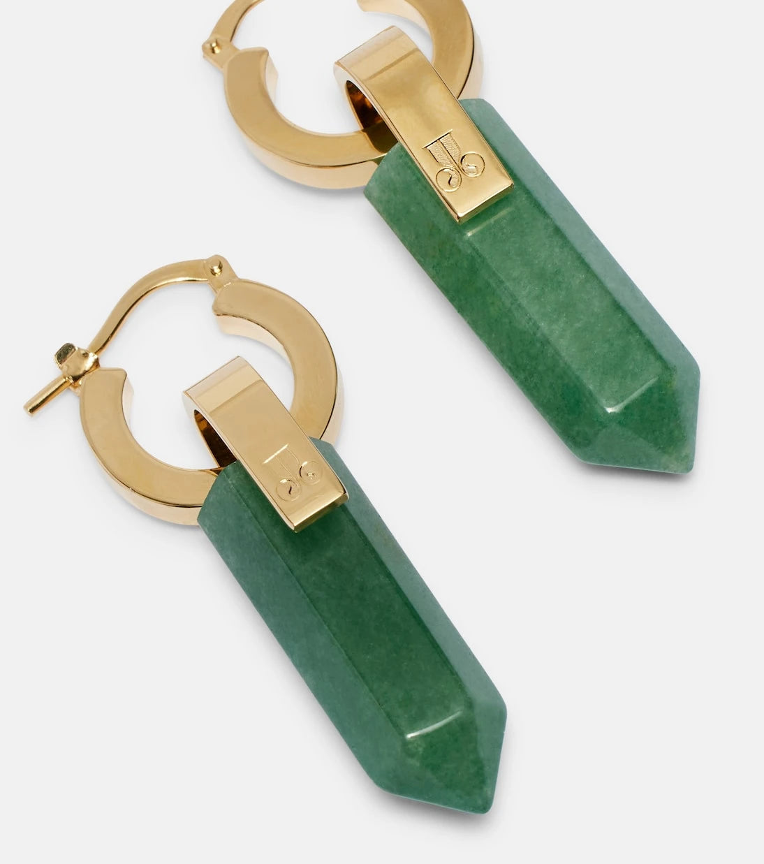 La DoubleJ - Pillar embellished gold-plated earrings