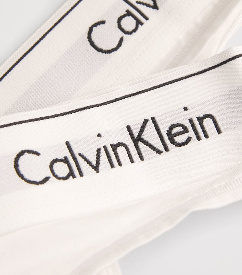 White Logo Thong
