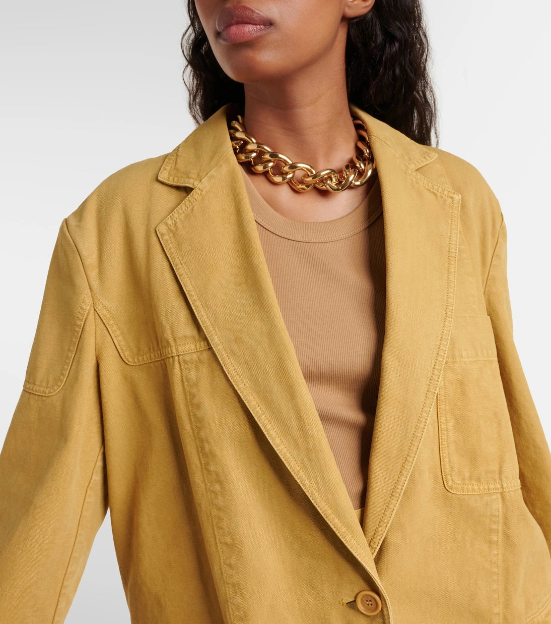 Max Mara - Dizzy oversized cotton canvas blazer